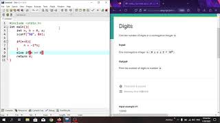 Digits in C programming language. #Eolymp problem 2 .