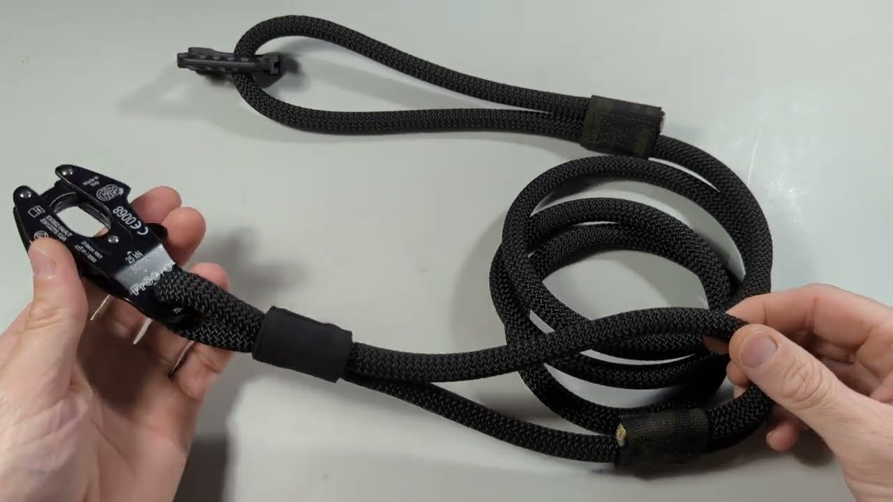 Heavy Duty Professional Climbing Rope Double Handle Dog Leash Lead with Quick Release Kong Frog Clip