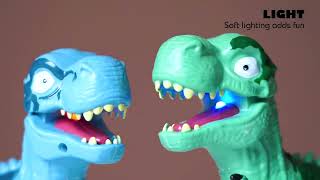 Biting Dinosaur Soft Rubber Sound Light Q Version Toys For Kids
