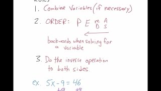 Algebra 1: 2.3 Solving Multi-Step Equations