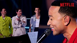 John Legend Roasts The Jonas Brothers In Song!  | Jonas Brothers Family Roast | Netflix