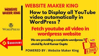 Details How to Display all YouTube videos automatically in WordPress using Google API Key | Fetch videos ... News
