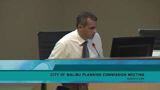 Malibu Planning Commission Meeting August 5, 2019