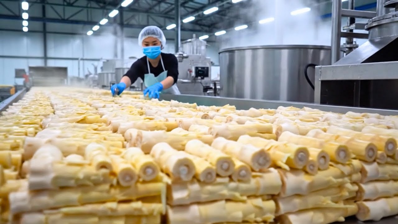 Inside a Bamboo Shoot Factory - Automated Food Production You’ve Never Seen Before (Full Process)