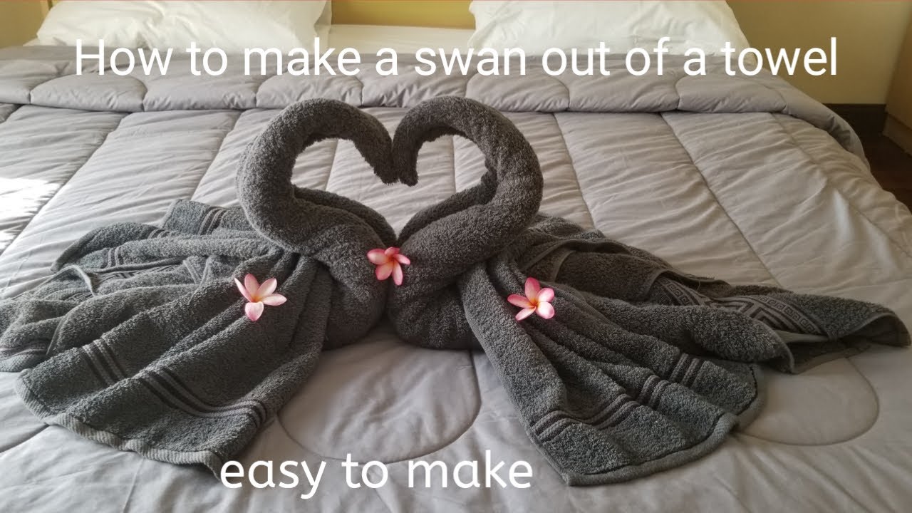 Swan Towel How to make towel swan Towel Art YouTube