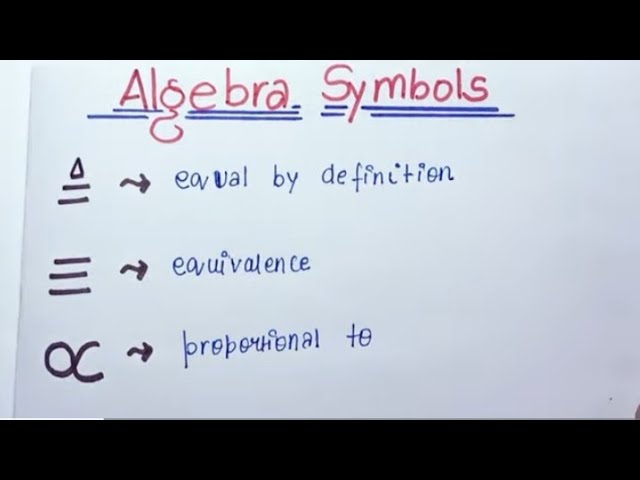 Different Algebra Symbols