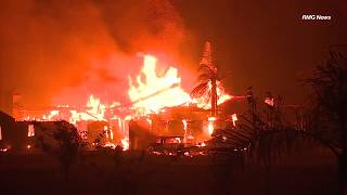 Brush fire in Goleta, Santa Barbara County, California destroys at Least 20 Homes.