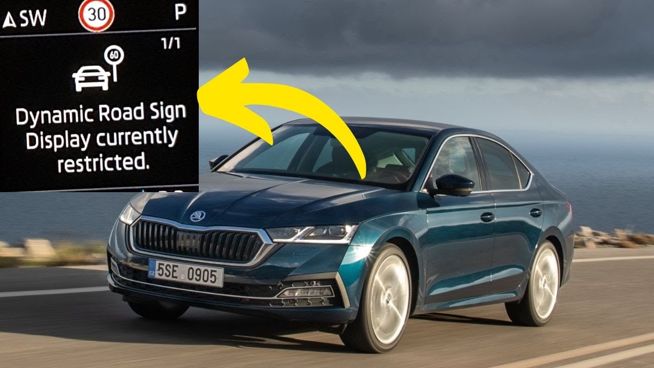 “Dynamic road sign display currently restricted” in Skoda vehicles