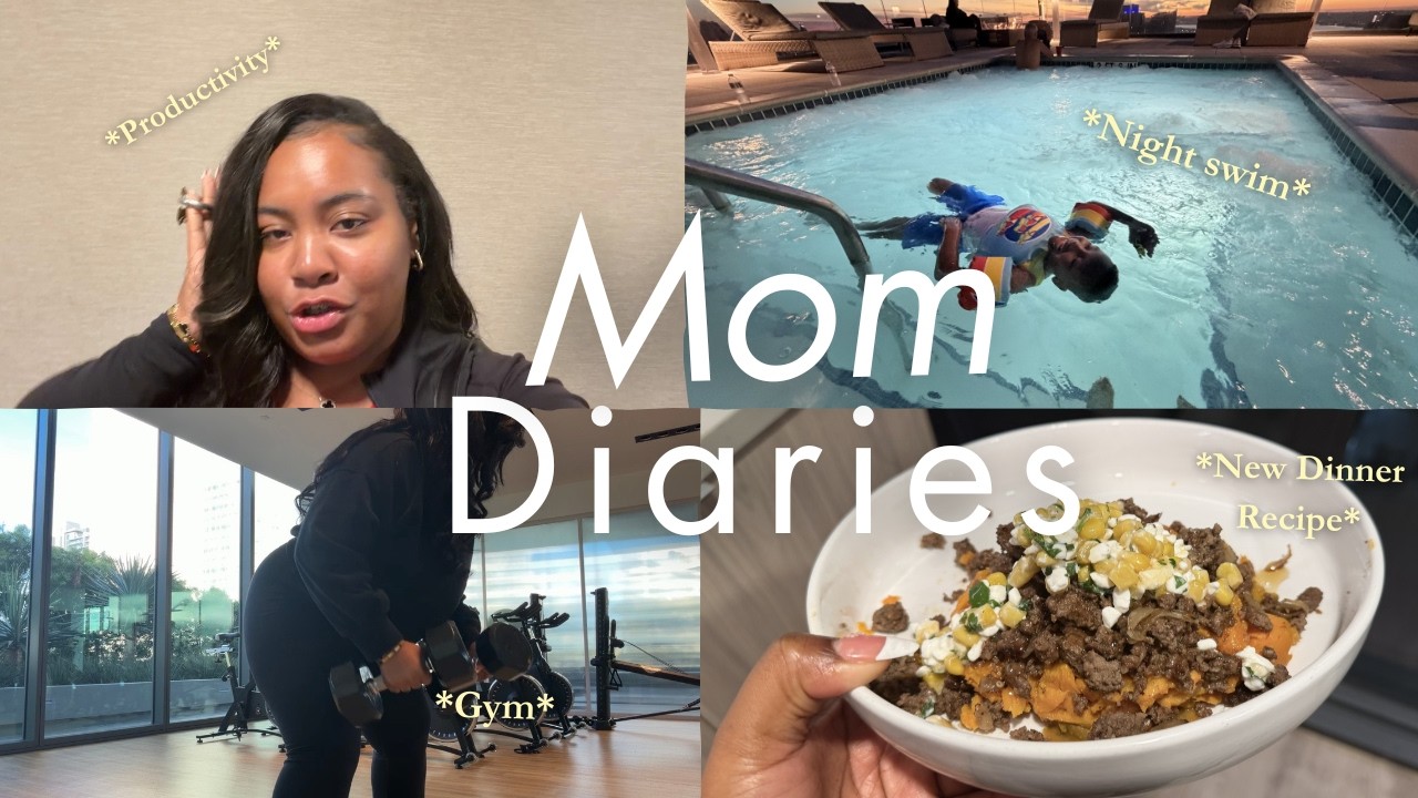 a realistic day in my life as a single mom 💕 |*trying a new recipe*, late night swim, gym, cleaning