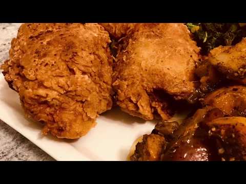 Buttermilk Fried chicken and Potato/butternut Squash Hash