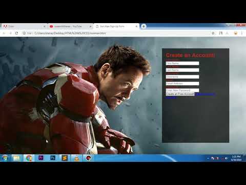 Create Amazing Iron Man | Create an Account form with HTML and CSS only