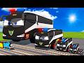 Big & Small Long Police Buses Spiderman vs Train Thomas | BeamNG.Drive