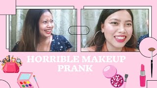 I DID MY MAKEUP HORRIBLY TO SEE HOW MY SISTER REACT!!