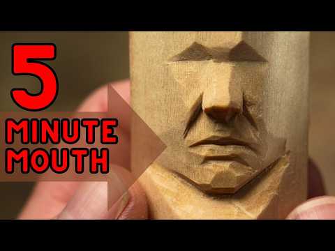 5 Minutes Mouth | Woodcarving for Beginners | Knife Only