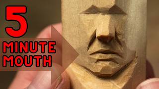 5 Minutes Mouth | Woodcarving for Beginners | Knife Only