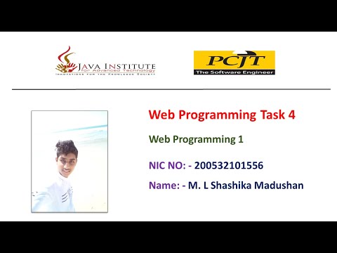 Web Programming I | Task 4 | 1st Year | Semester 01 | Java Institute | M.L Shashika Madushan