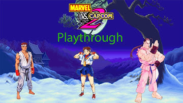 Marvel VS Capcom 2 Ryu Sakura and Dan Playthrough