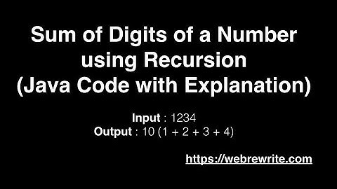 Find Sum of Digits of a Number using Recursion in Java