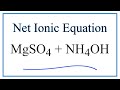 Net Ionic Equations and Solubility
