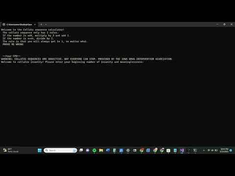 Collatz Sequence Calculator ( C# IS SO FAST! ) NOT SPED UP (Microsoft Visual Studio)