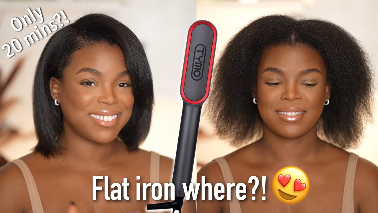 FAST SILK PRESS AT HOME?!? ft Tymo Ring Plus Hair Straightening