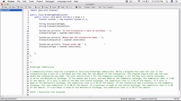 Other Java Programs - (Part 1) Brokerage Commissions - Java