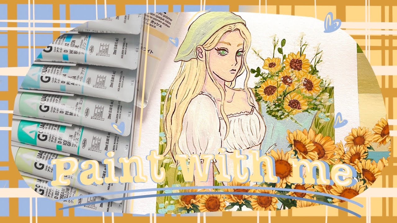 paint with me // relaxing painting process // with Gouache - YouTube
