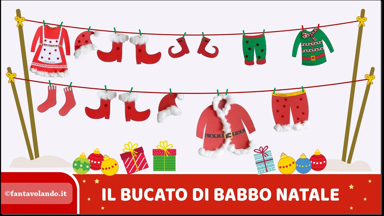 Festone di Natale: il bucato di Babbo Natale - Fantavolando
