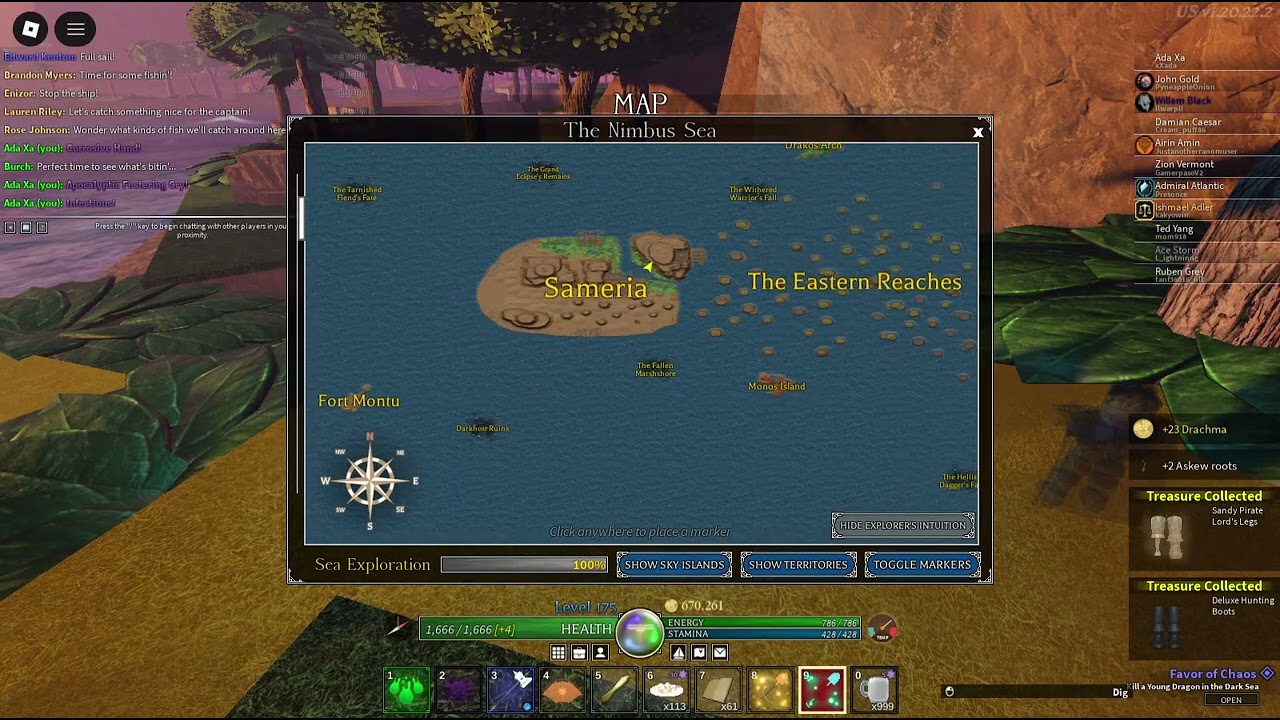 sameria halfway east northeast around sea level buried in the ground arcane odyssey