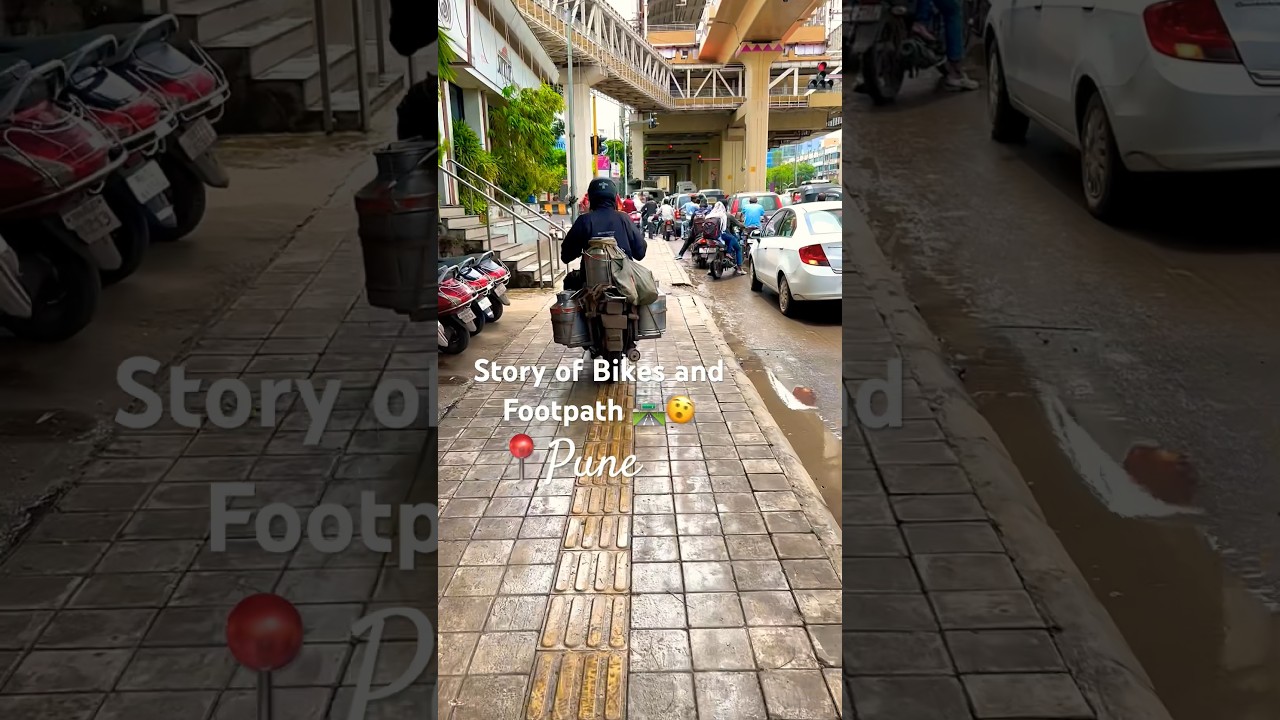 Pune traffic 😱 Footpath or Road 