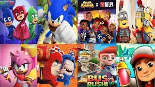 Subway Surfers VS Minion Rush  PJ Masks- SONIC DASH Oddbods Turbo Run Sonic Dash 2 Bus Rush 2 screenshot 3