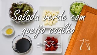 Salada De Folhas Verdes Com Caramelo De Aceto Balsâmico E Queijo Coalho