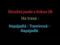 Okružná jazda s linkou 28 na trase : Napájadlá - Tramínová - Napájadlá .