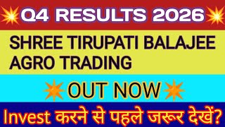 Shree Tirupati Balajee Q4 Results 🔴 Shree Tirupati Balajee Results 🔴 Shree Tirupati Balajee Share