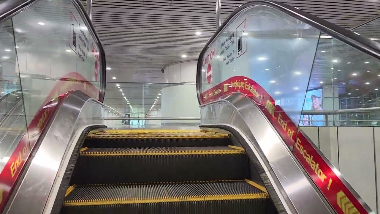 (Terminal 1) 2 Hitachi Escalators at Kuala Lumpur International Airport, Sepang, Selangor, Malaysia 