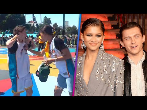 Zendaya's a supportive girlfriend to tom holland during basketball game