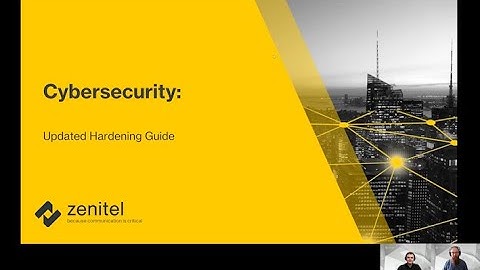 Zenitel Cybersecurity Hardening Guide Overview