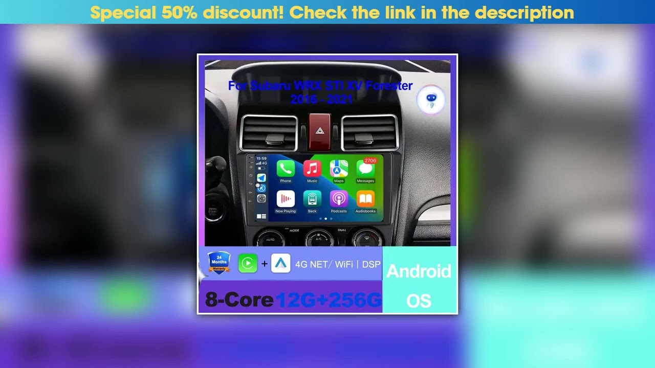 Slide Car Multimedia Radio For Subaru WRX STI XV Forester 2016 - 2021 Wireless Carplay Android Auto