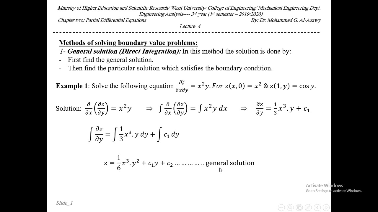 Lec 4 Part1P D E - YouTube