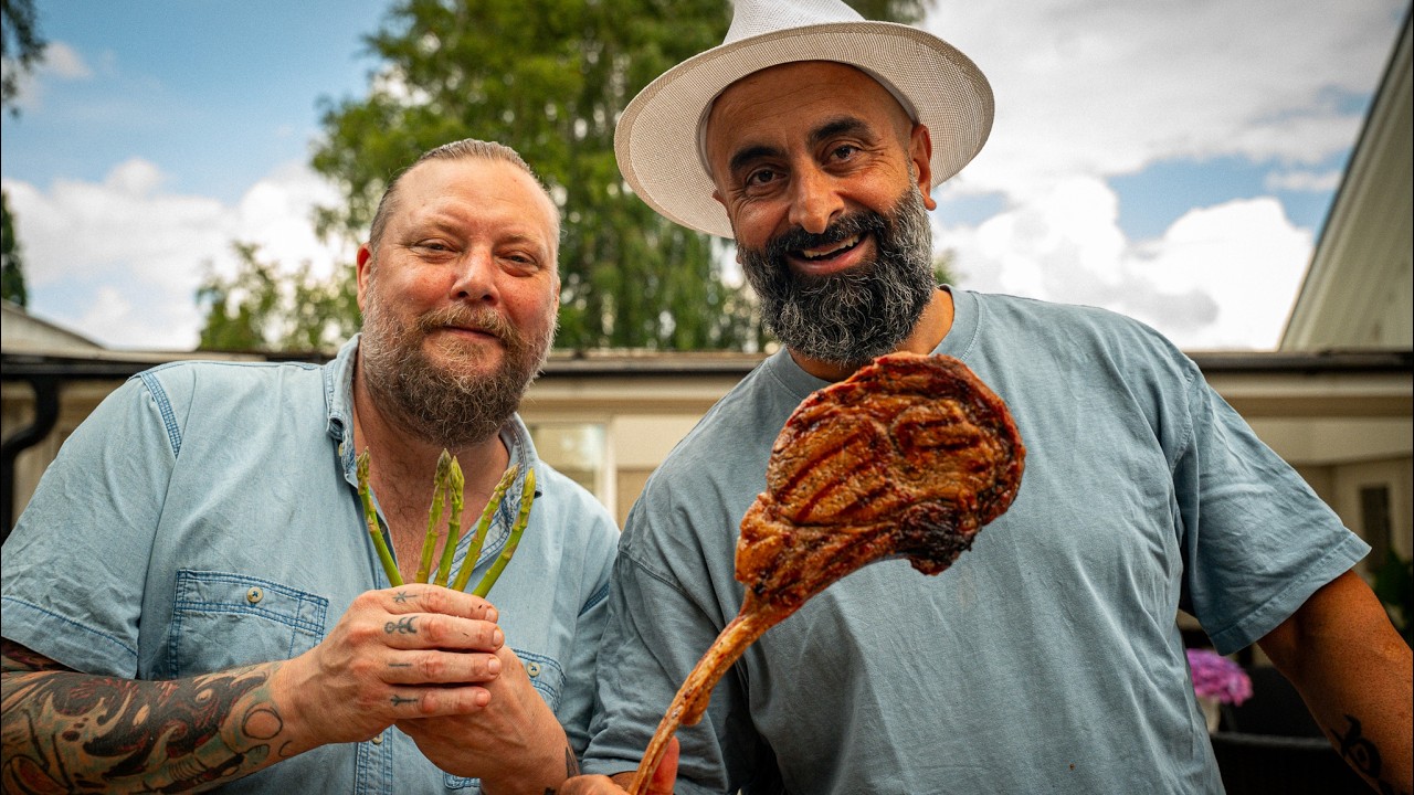 Vi grillade tomahawk och det blev helt sinnessjukt gott