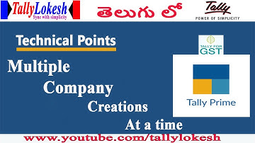 Tally Prime | How to Create Multiple Companies,Shut Company and Select Company in Tally prime Telugu