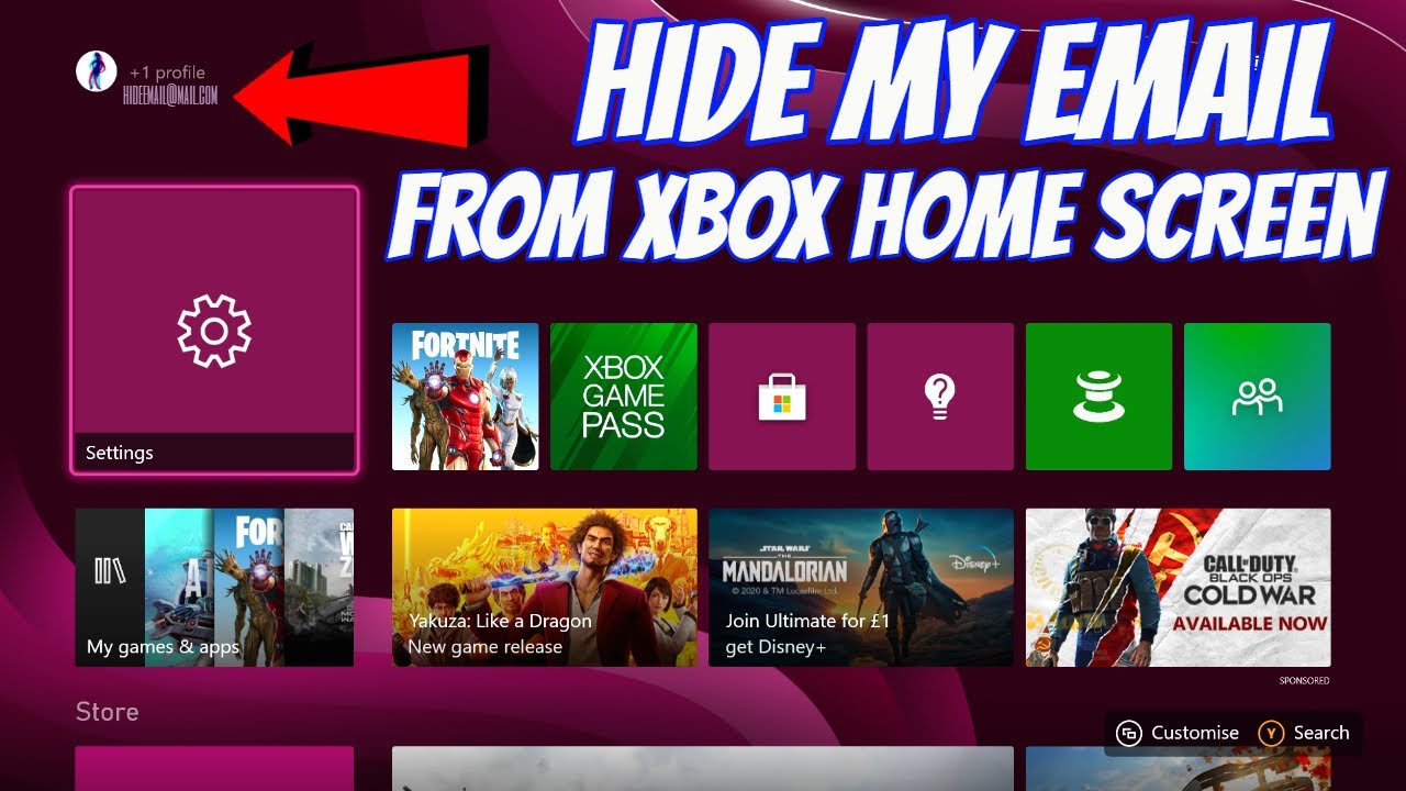 Hide Email From Xbox Series X/S Home Screen
