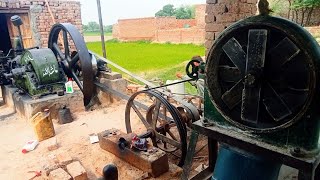 Desi Old Black Ruston Hornsby Engine Start up work on aata chakki || @culturepunjabda