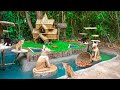 Rescue Abandoned Cat Building Bamboo Cat House And Fish Pond For Red Fish