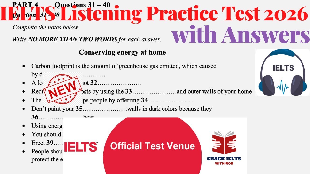 IELTS Listening Actual Test 2026 with Answers | January Exam - YouTube