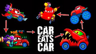 Машина БИТЛИ из Car Eats Car 1 2 3 4 5! Как изменилась хищная красная тачка во всех частях игры
