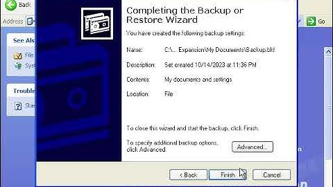 How to create a backup on Windows XP