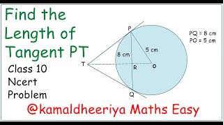 Find the Length of Tangent PT Ncert Class 10 Problem @kamaldheeriya