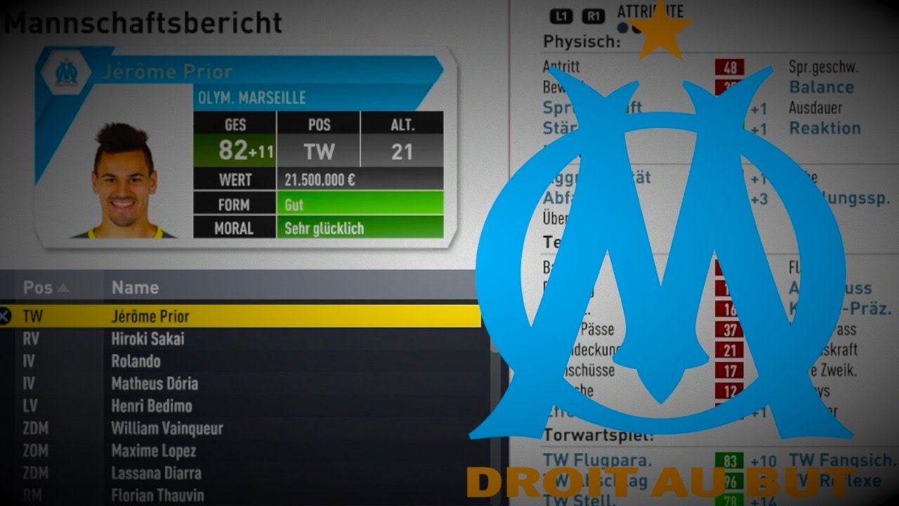 FIFA 17 : Karrieremodus 2017 Update (Olympique Marseille) - Stats Und Entwicklungen [Deutsch]