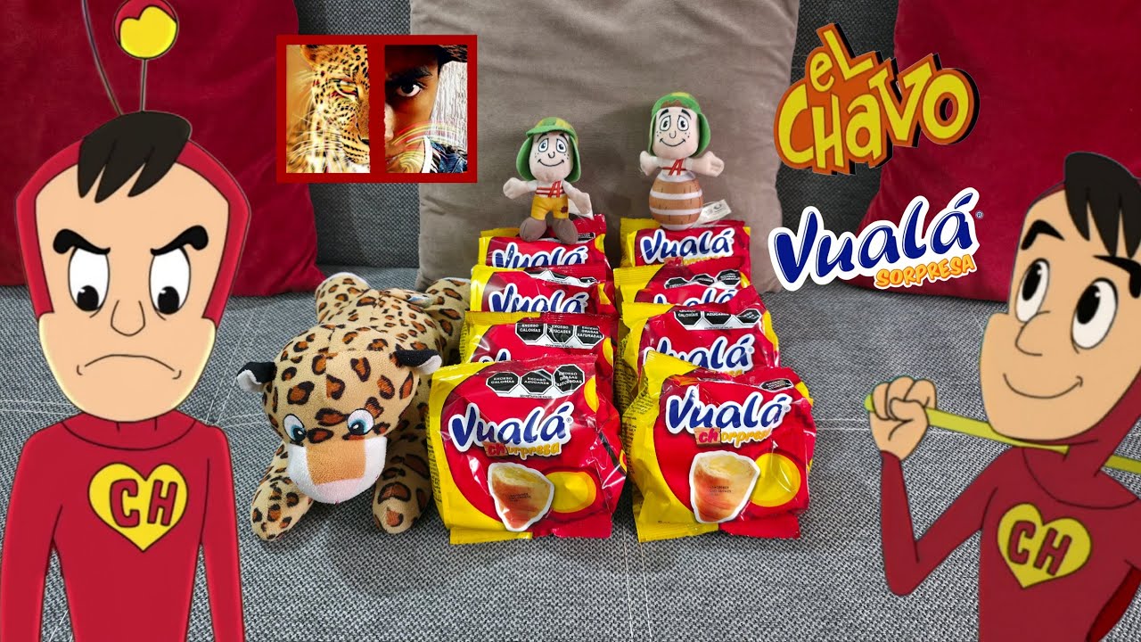 Abrí 8 bolsas de Vualá Chorpresa sabor vainilla El Chapulín Colorado, promoción Chespirito